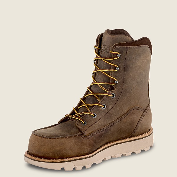 Red Wing Mens Safety Boots - Traction Tred Lite - 8-inch Waterproof Toe - Khaki - FSR165789